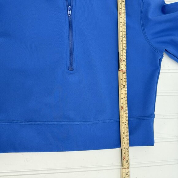 Wild Fable Butterbliss 1/4 Zip Crop Mock Neck Shirt Long Sleeve Blue Stretch Med - Picture 4 of 5